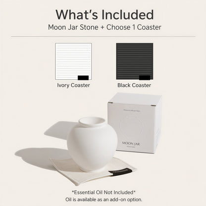 Moon Jar Stone Diffuser Set with Coaster