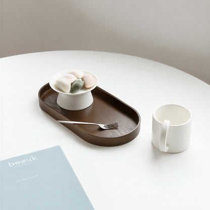 Erato Woodin Walnut Oval Serving Tray