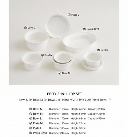 Rocher Ceramic Dinnerware Set for 2 (10-Piece)