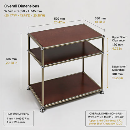 Mid-Century Birch 3-Tier Modular Shelf