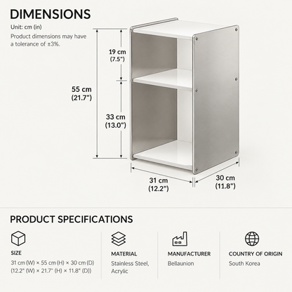 Slim Stainless Modular Side Table