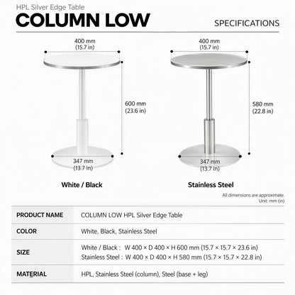 Stainless Pedestal Side Table