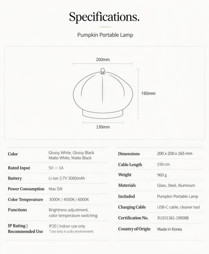 Pumpkin Portable Lamp