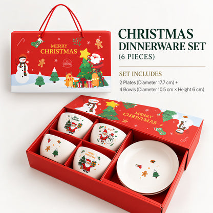 Santa Christmas Dinnerware Set for 4
