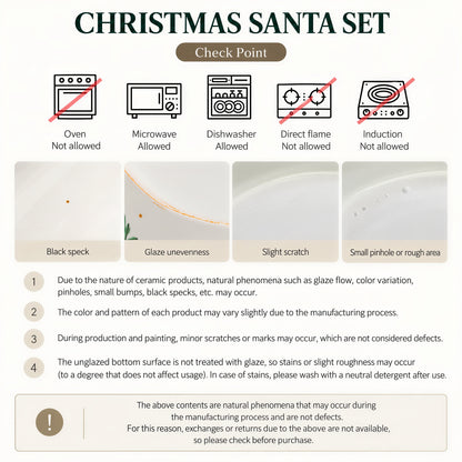 Santa Christmas Dinnerware Set for 4
