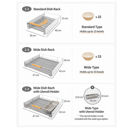 Sliding Dish Rack with Wood Handles