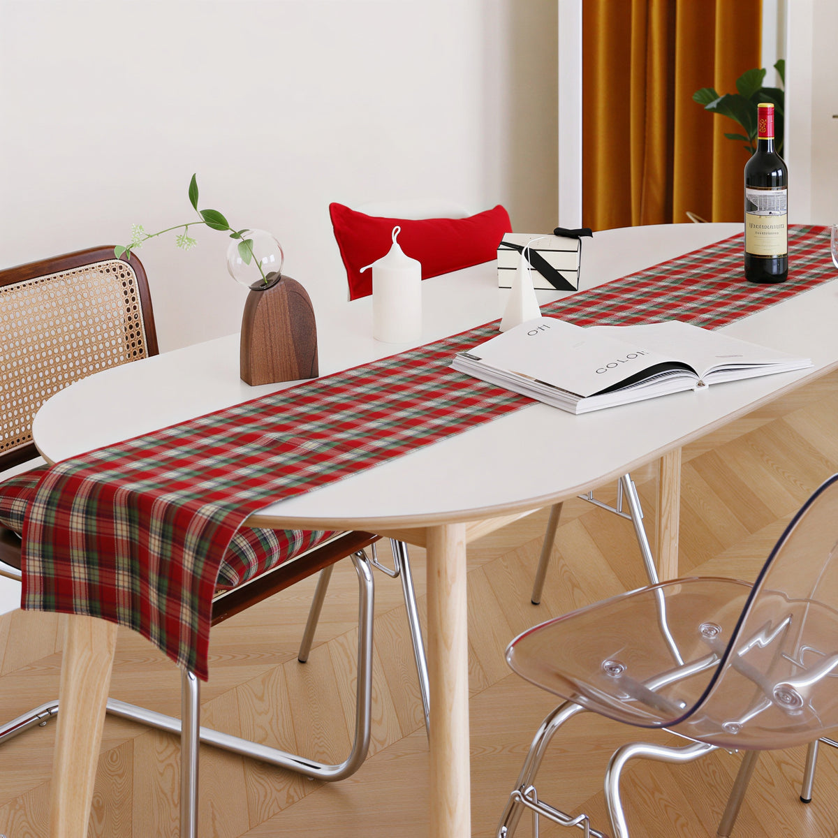 Classic Plaid Cotton Table Runner