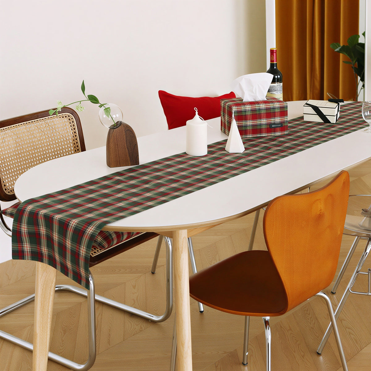 Classic Plaid Cotton Table Runner