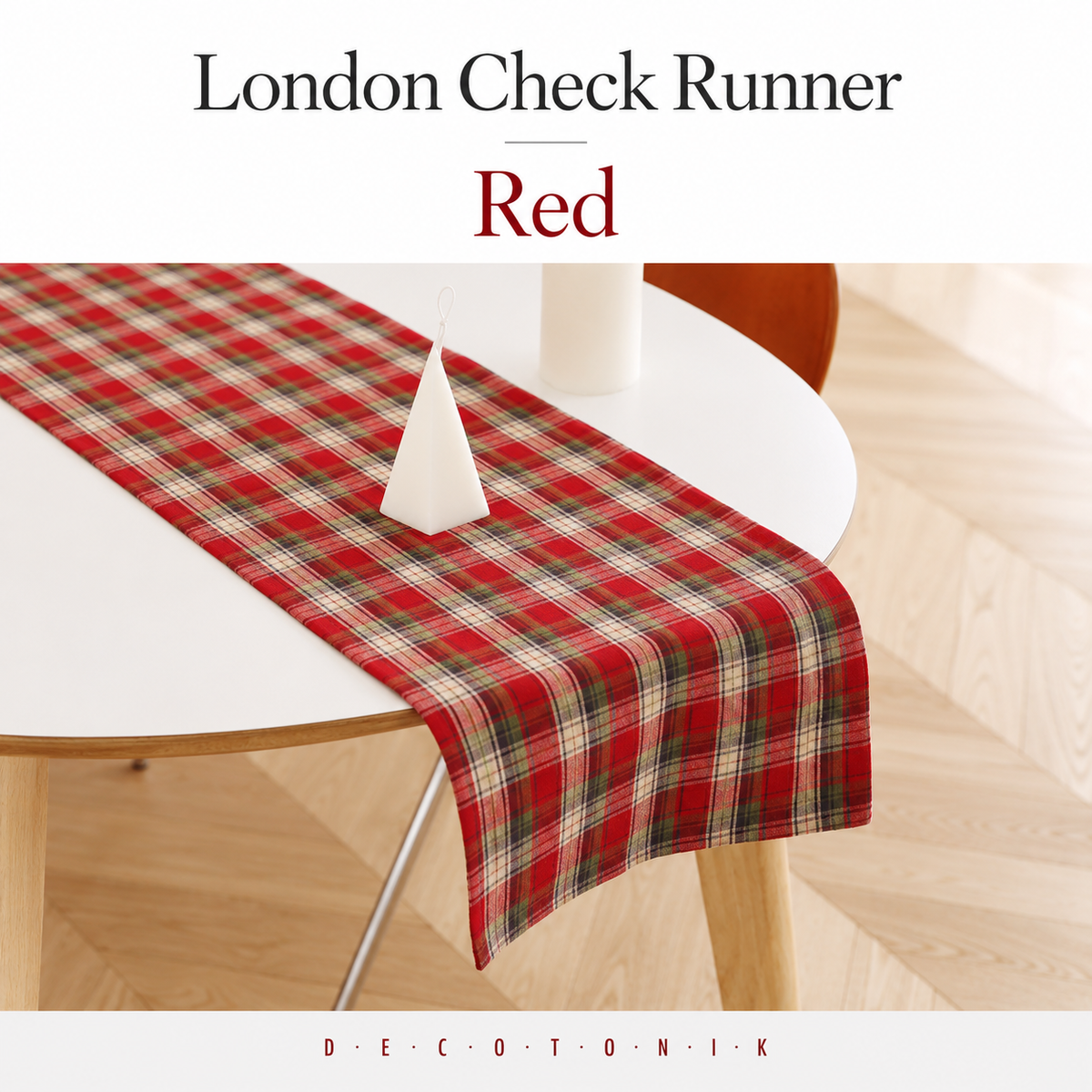 Classic Plaid Cotton Table Runner