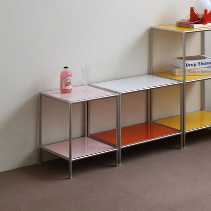 2 Tier Sqaure DIY Modular Storage Side Table