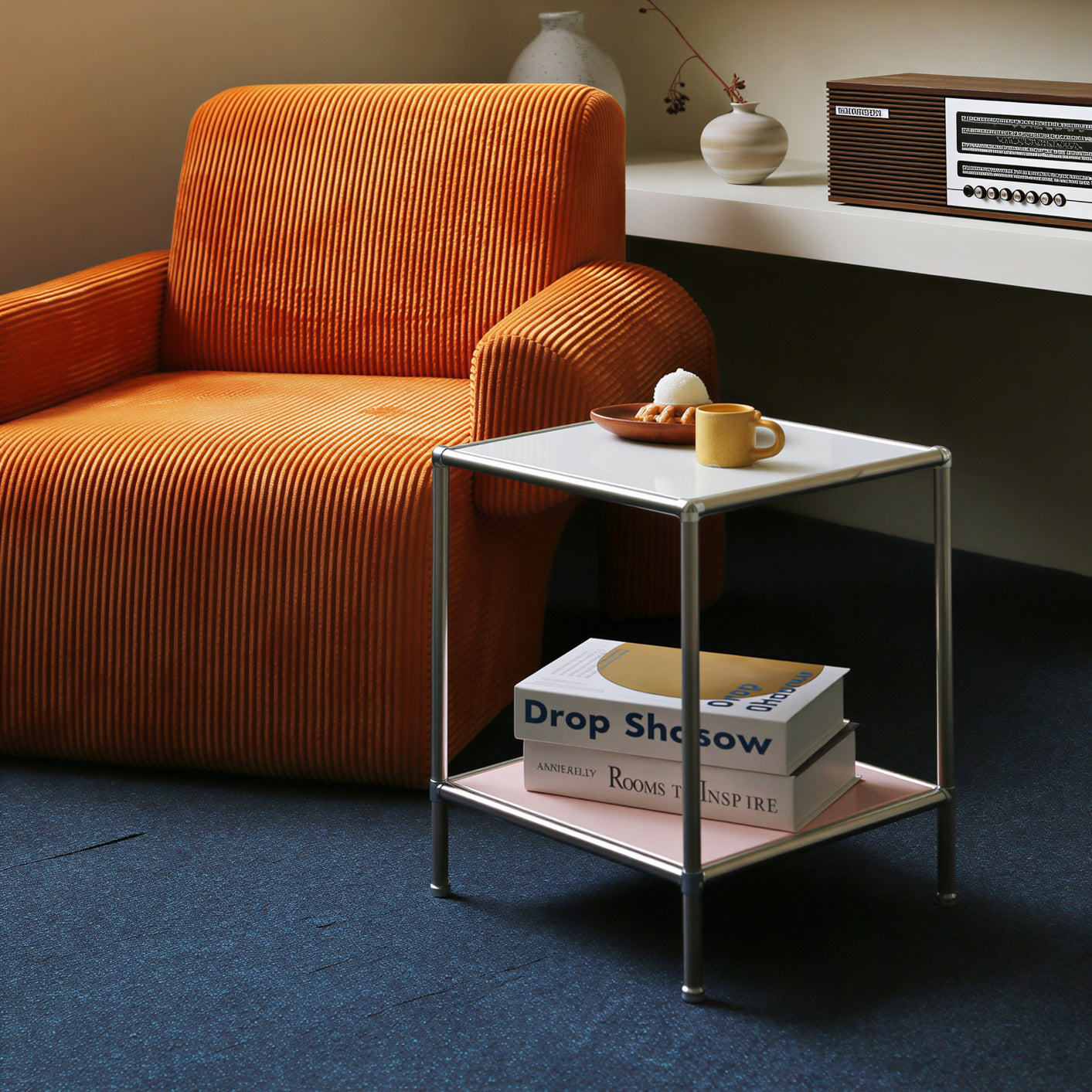 2 Tier Sqaure DIY Modular Storage Side Table