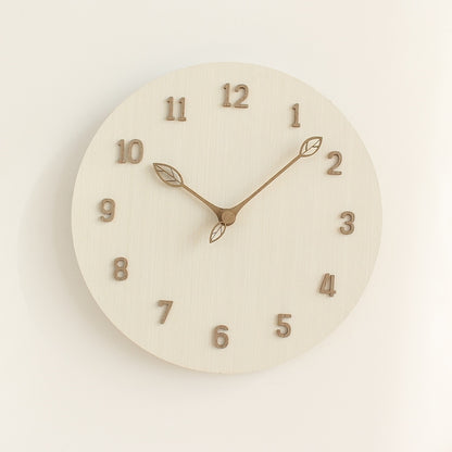 Wood Nature Leaf Wall Clock