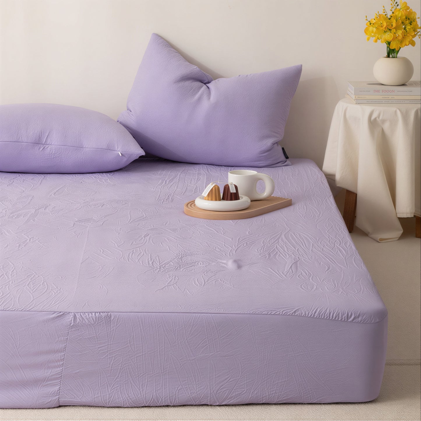 Pure Touch Antibacterial Washed Mattress Fitted Sheet - close up