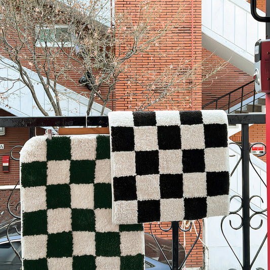 Fluffy Checkerboard Rug