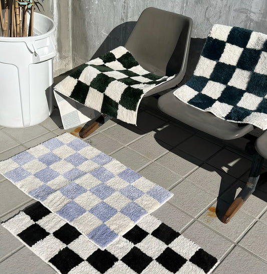 Fluffy Checkerboard Rug