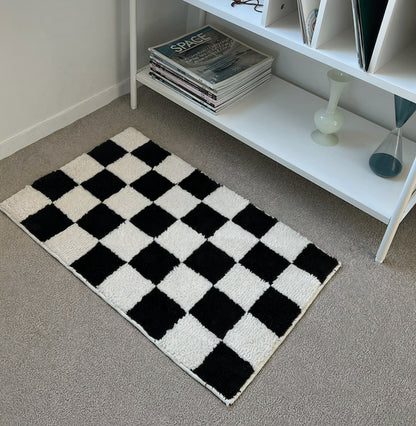 Fluffy Checkerboard Rug