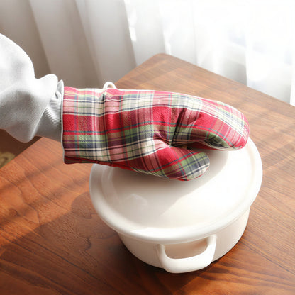 Classic Plaid Cotton Oven Mitt