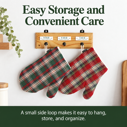Classic Plaid Cotton Oven Mitt