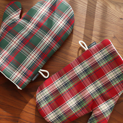 Classic Plaid Cotton Oven Mitt