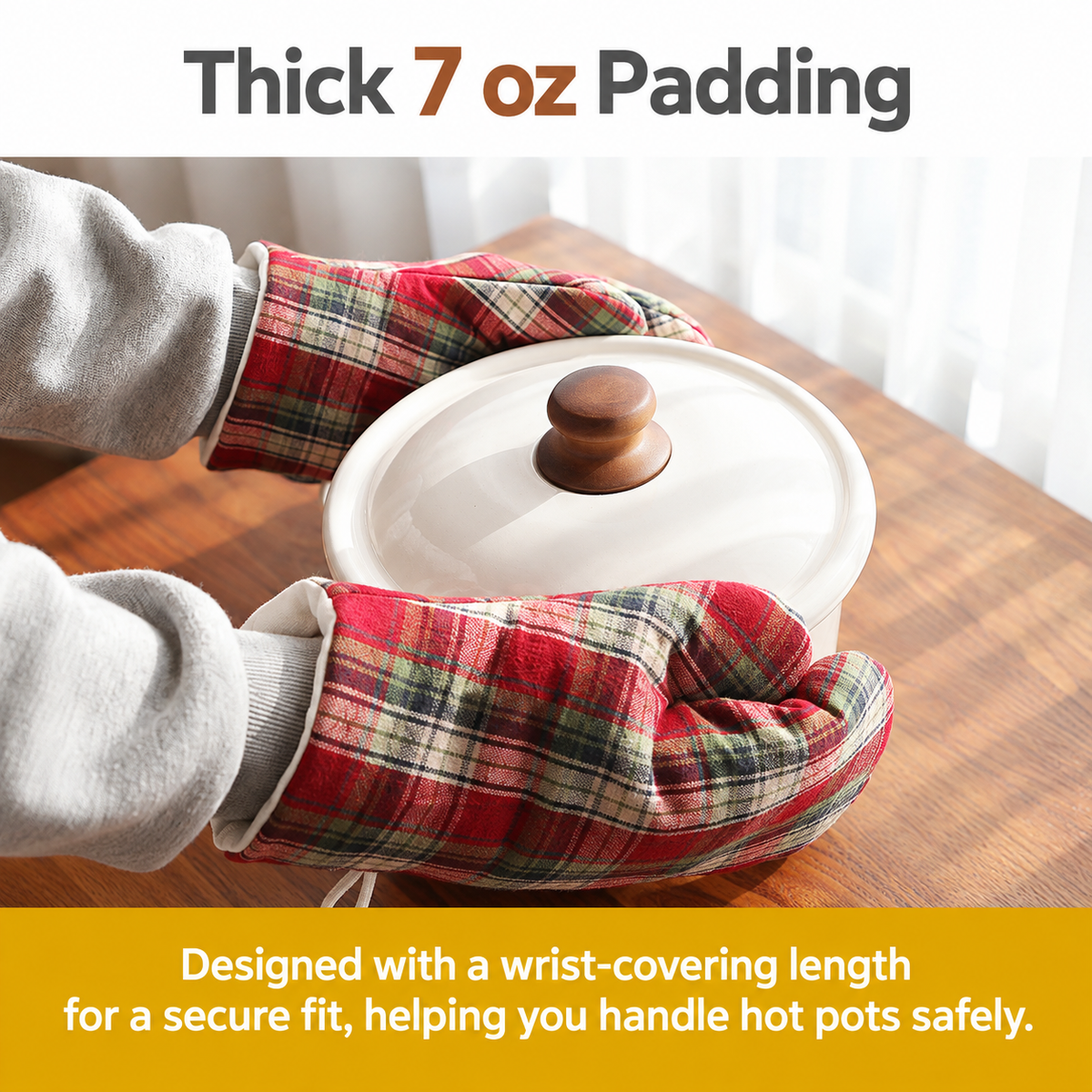 Classic Plaid Cotton Oven Mitt