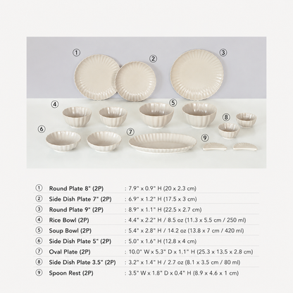 Shell Dinnerware Set for 2 (14-Piece)