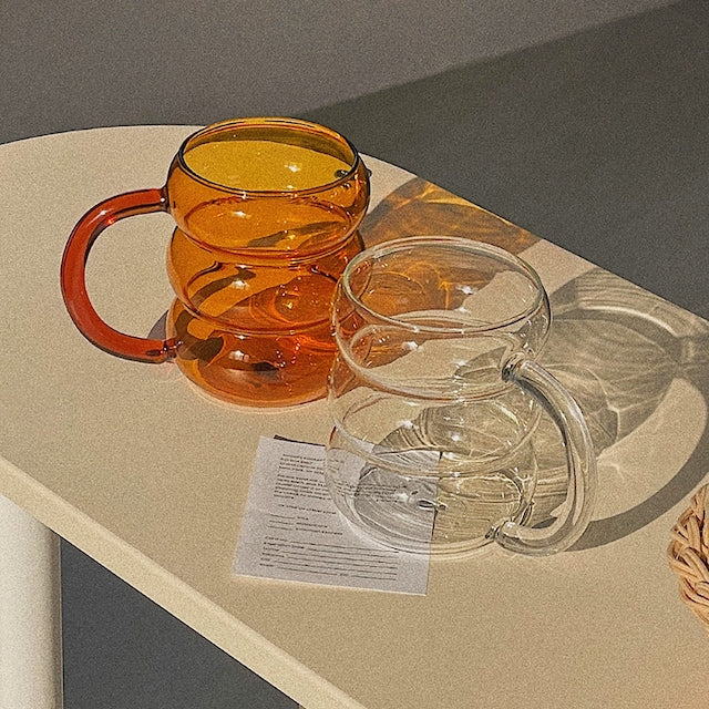 Bubble Heat-Resistant Glass Mug - detail view