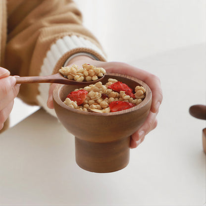 Acacia Wood Pedestal Bowl