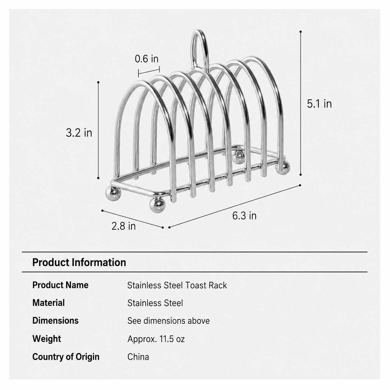 Stainless Steel Arch Toast Rack