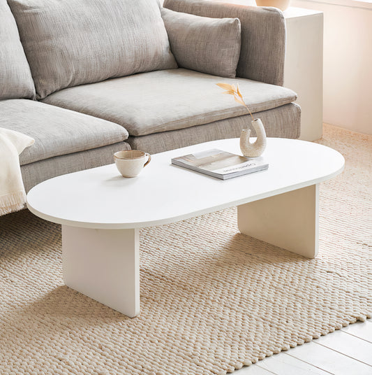 White Solid Wood Coffee Table