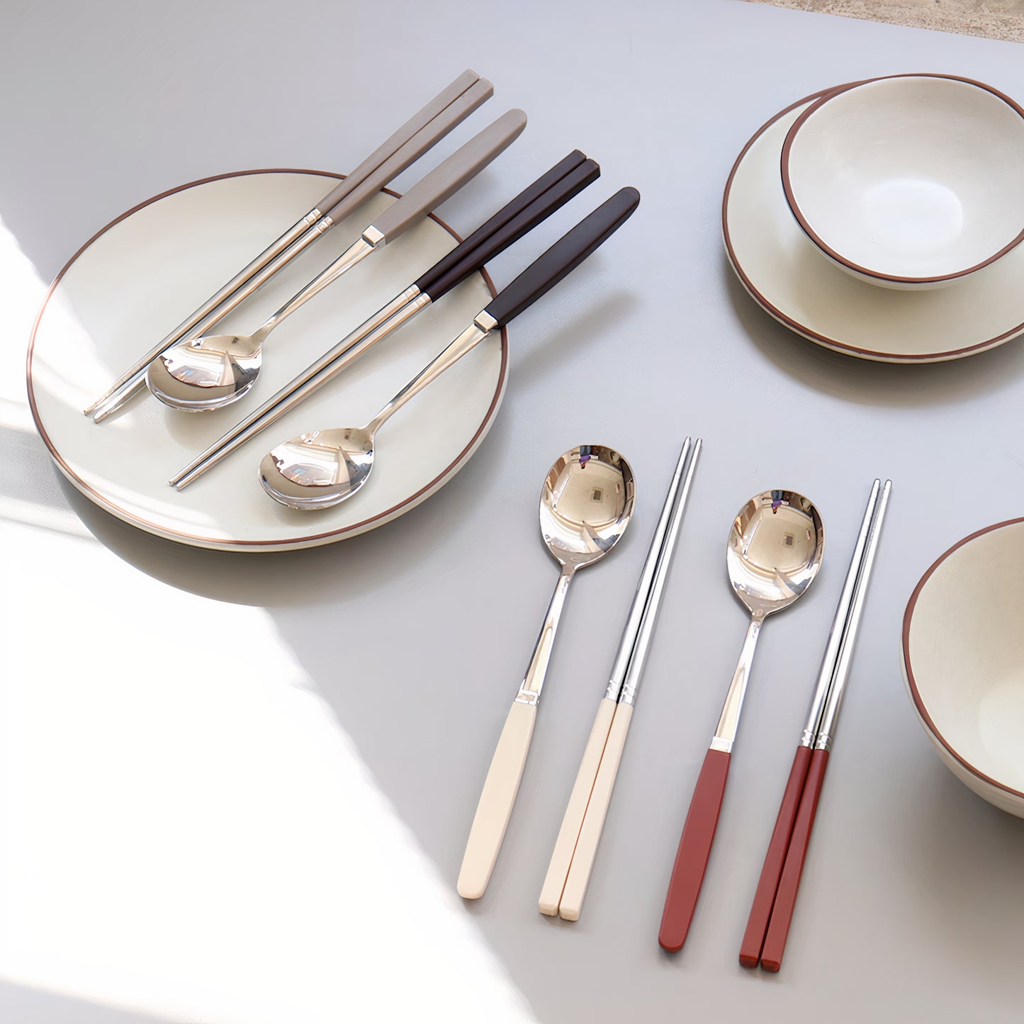 Kamome Velvet-Tone Spoon & Chopsticks Set of 2 - close up