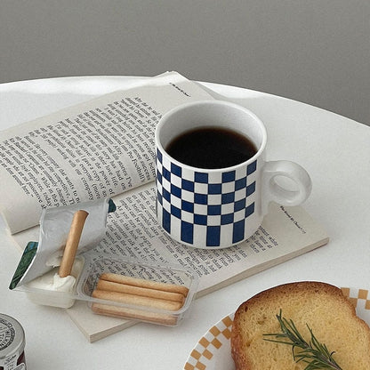 Retro Check Ceramic Mug