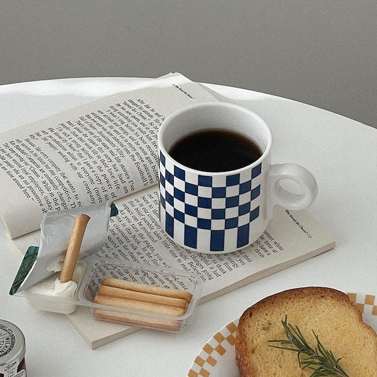 Retro Check Ceramic Mug