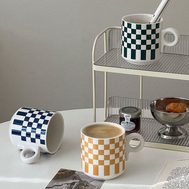 Retro Check Ceramic Mug - image 5 of 6