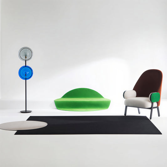 Layered Pop Color Washable Square Rug