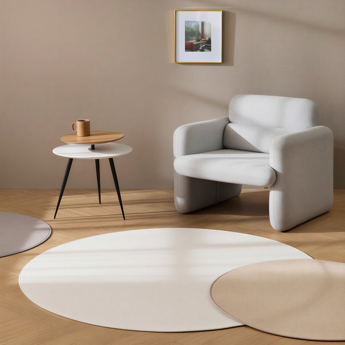 Pop Color Washable Round Rug