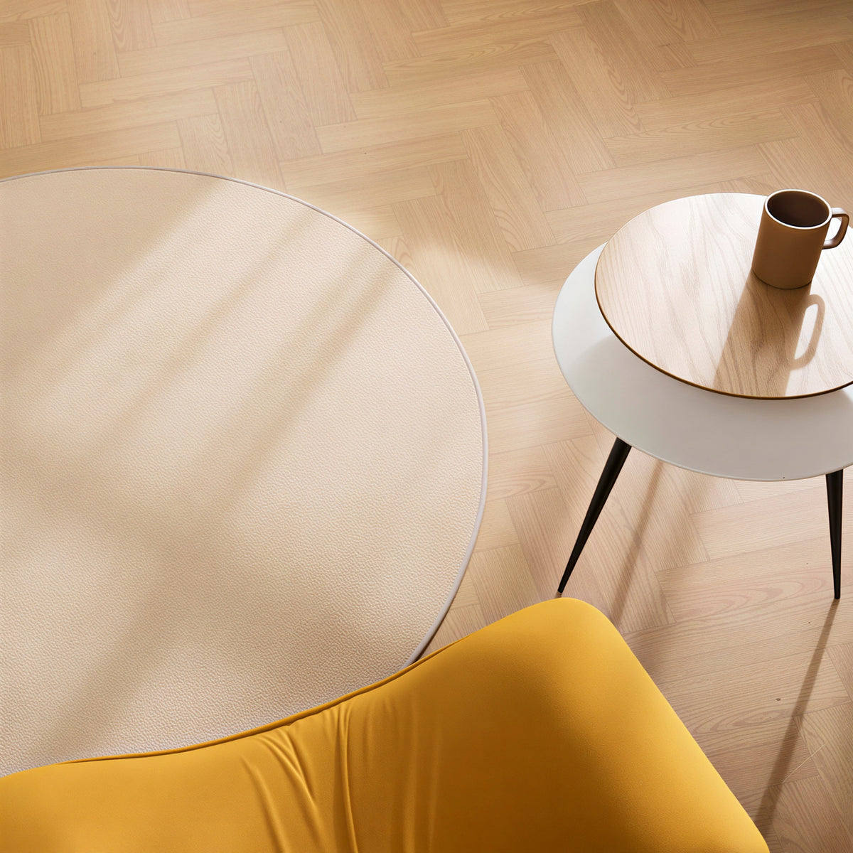 Pop Color Washable Round Rug