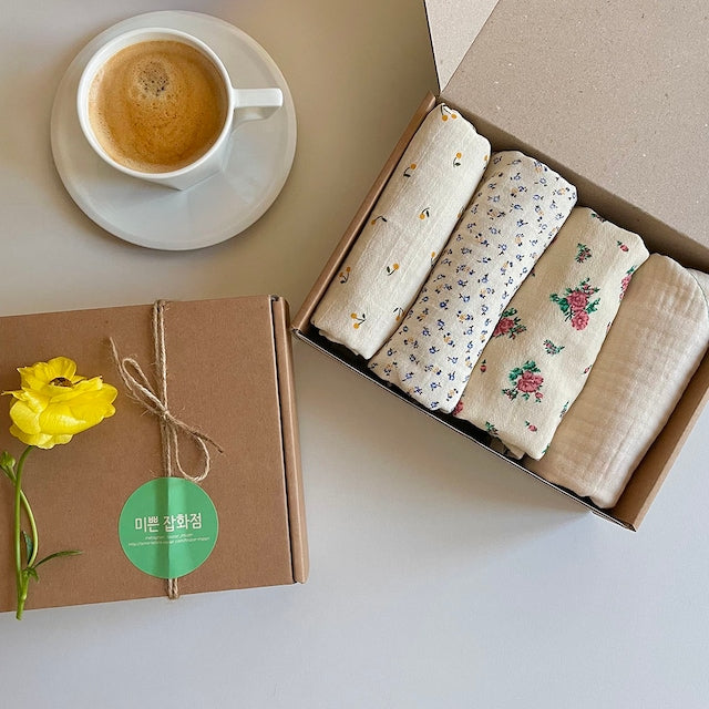 Handmade Designed Gauze Kitchen Towel Set (4-Pack)