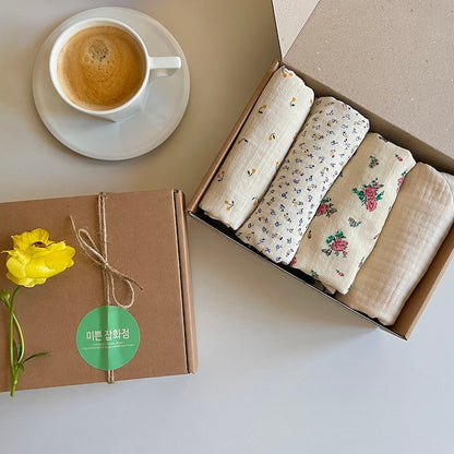 Handmade Designed Gauze Kitchen Towel Set (4-Pack)