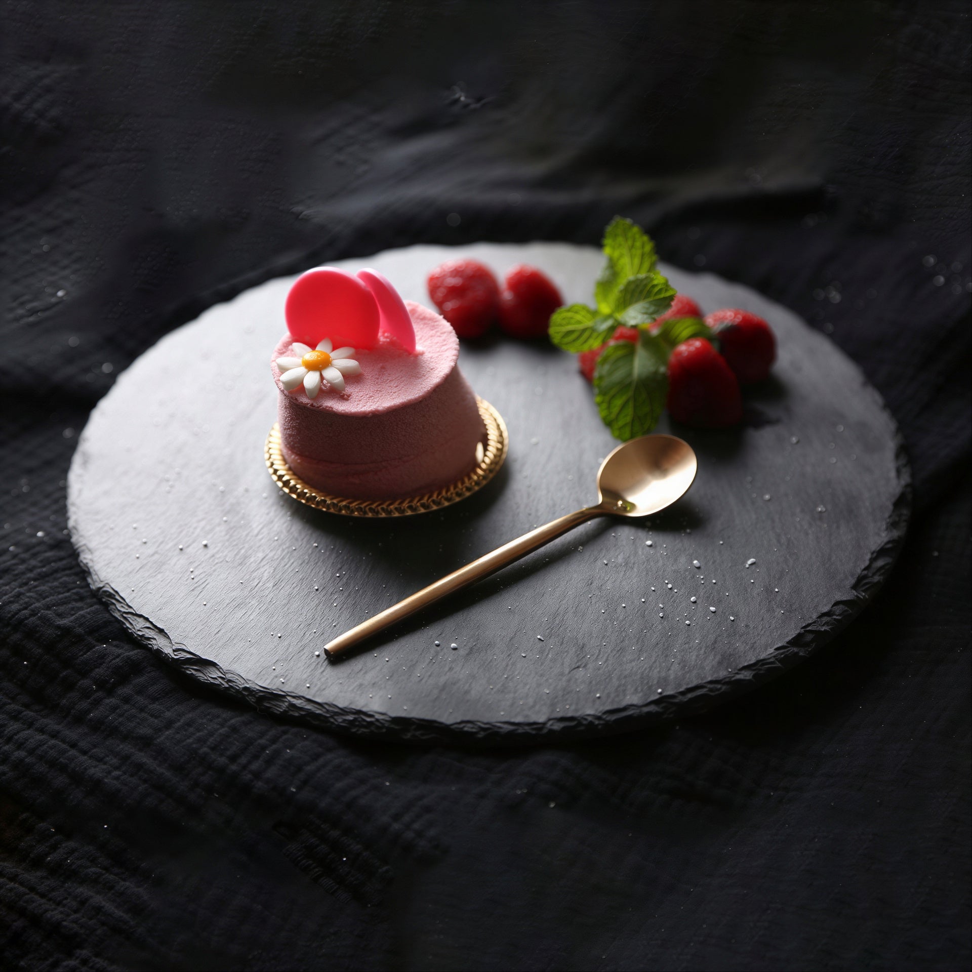Belle Natural Slate Serving Plate – 8" - detail view