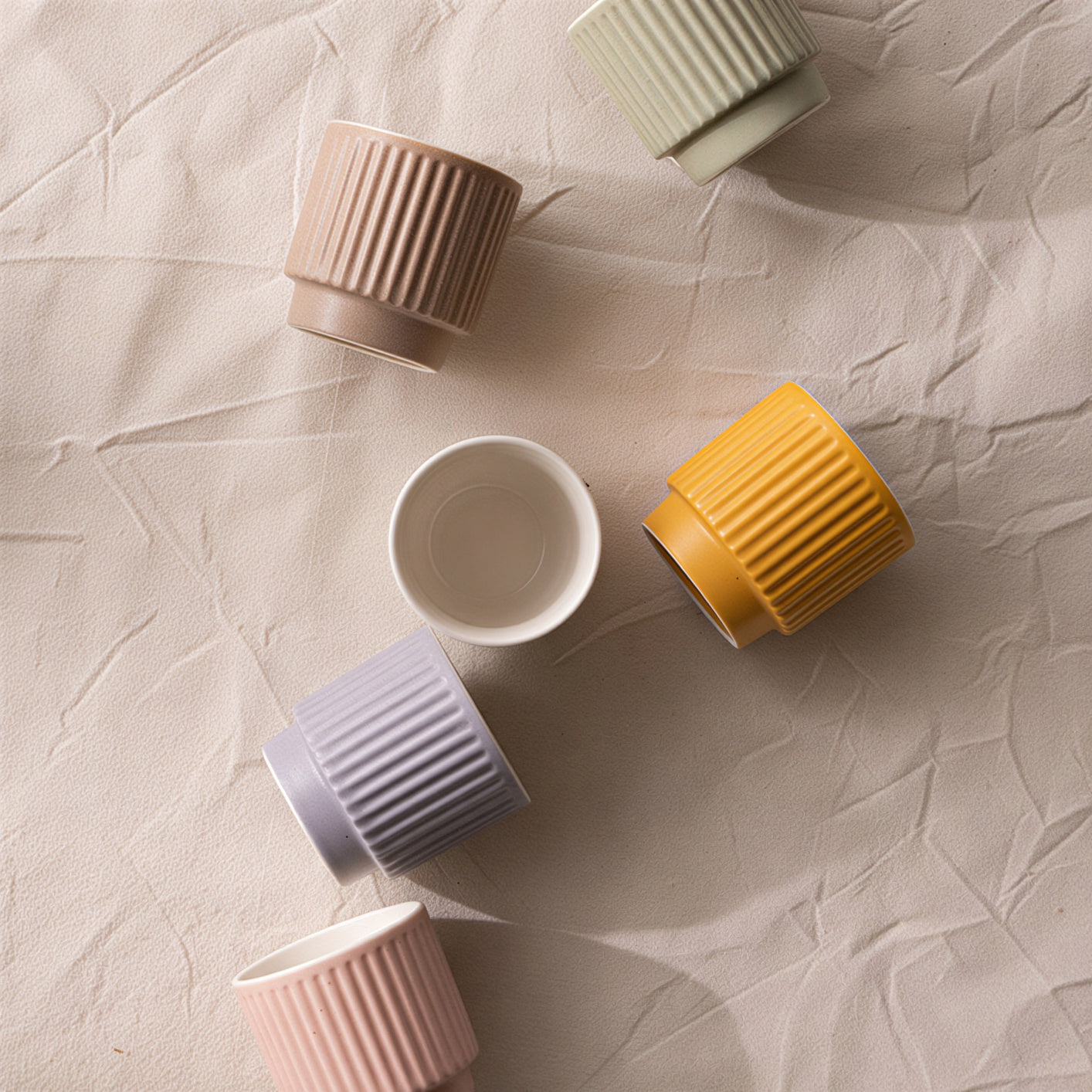 Ribbed Ceramic Soju Shot Glass
