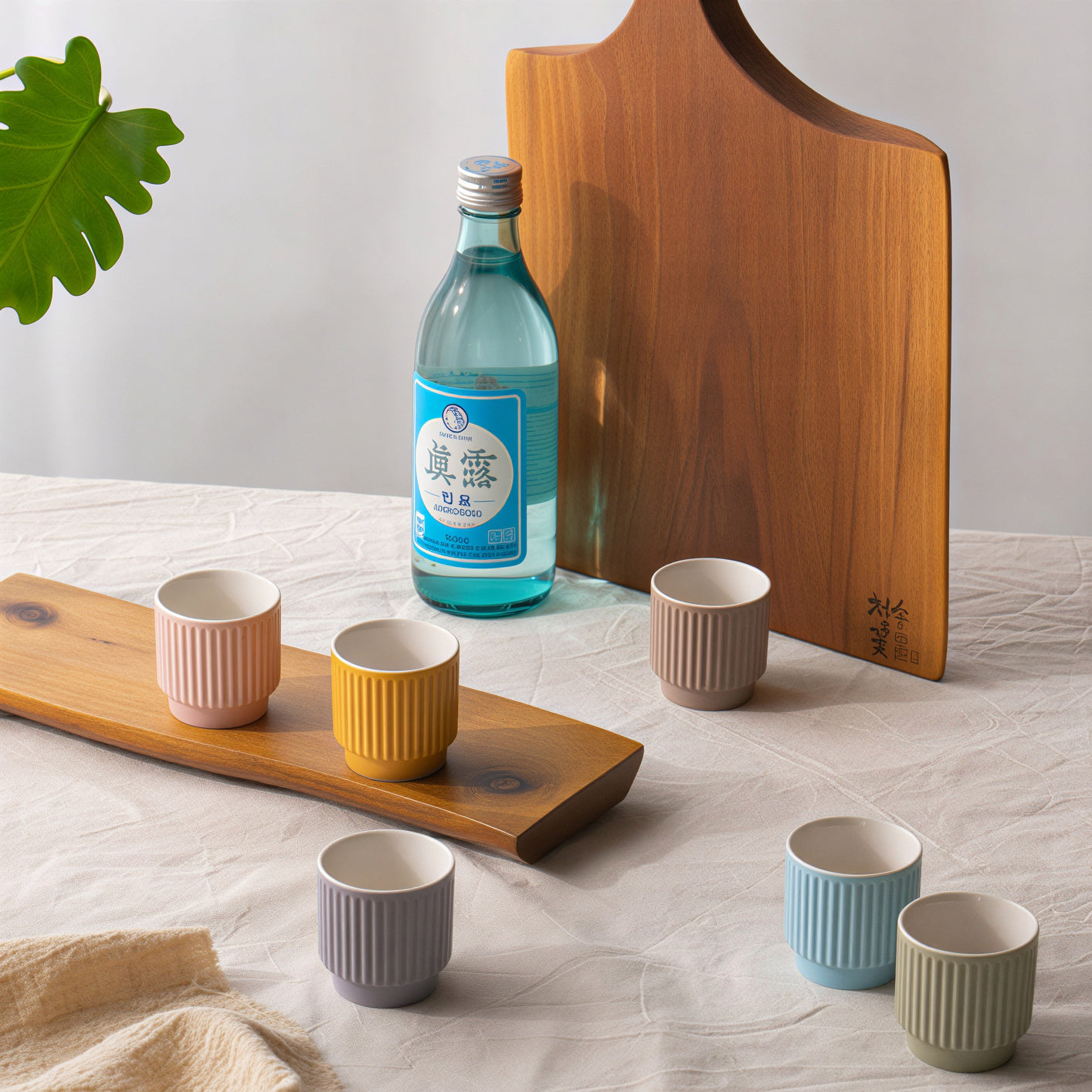 Ribbed Ceramic Soju Shot Glass