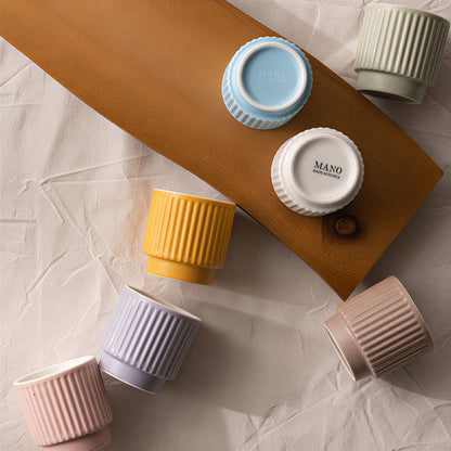 Ribbed Ceramic Soju Shot Glass