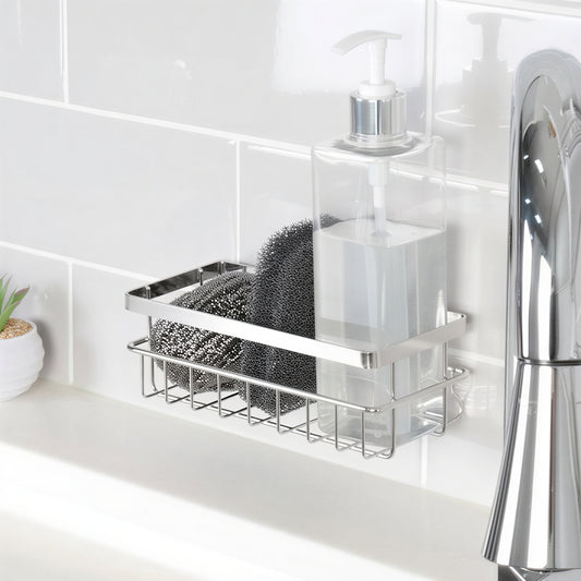 Smart Adhesive Stainless Steel Sink Sponge Holder