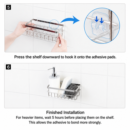 Smart Adhesive Stainless Steel Sink Sponge Holder
