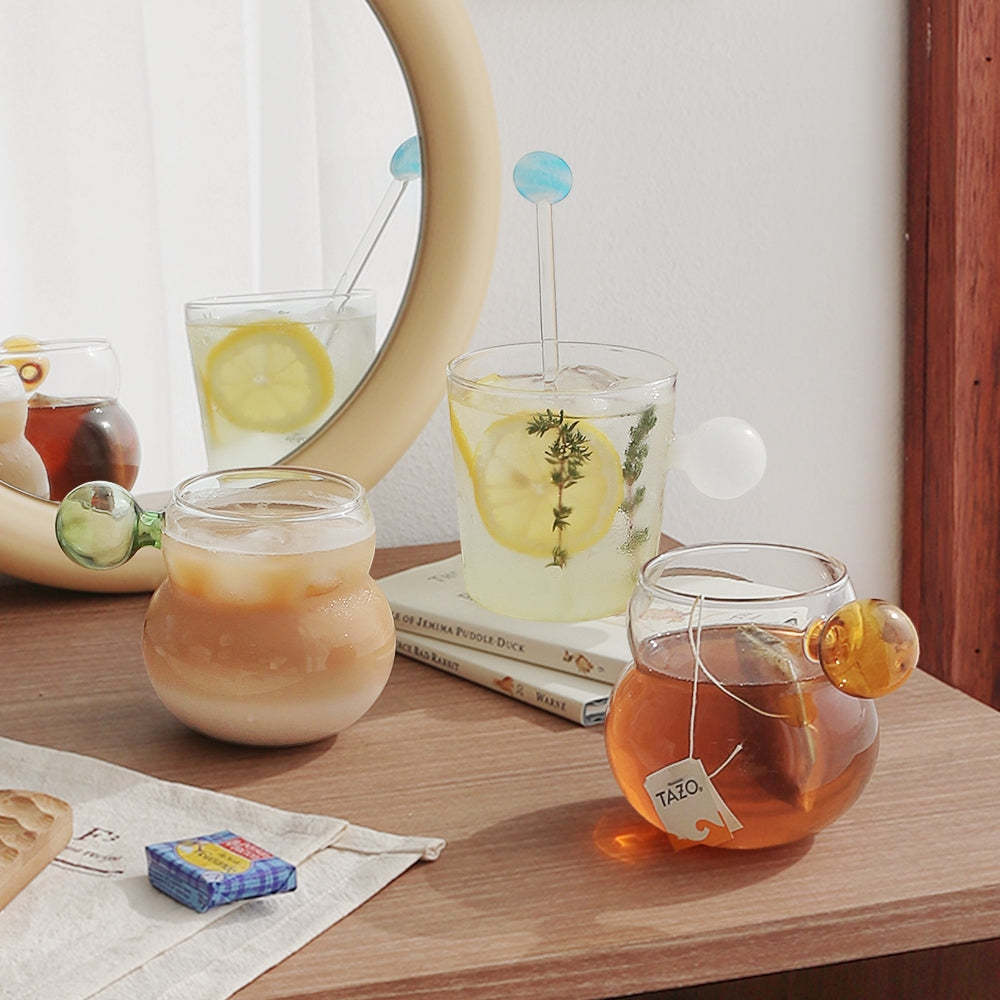 Bubble Handle Glass Mug