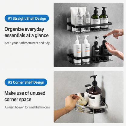 Screw-Lock No-Drill Bathroom Shelf