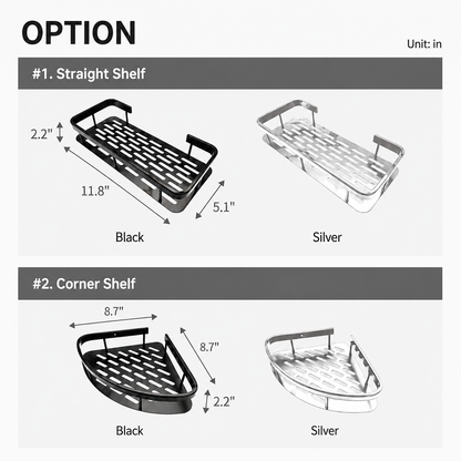 Screw-Lock No-Drill Bathroom Shelf