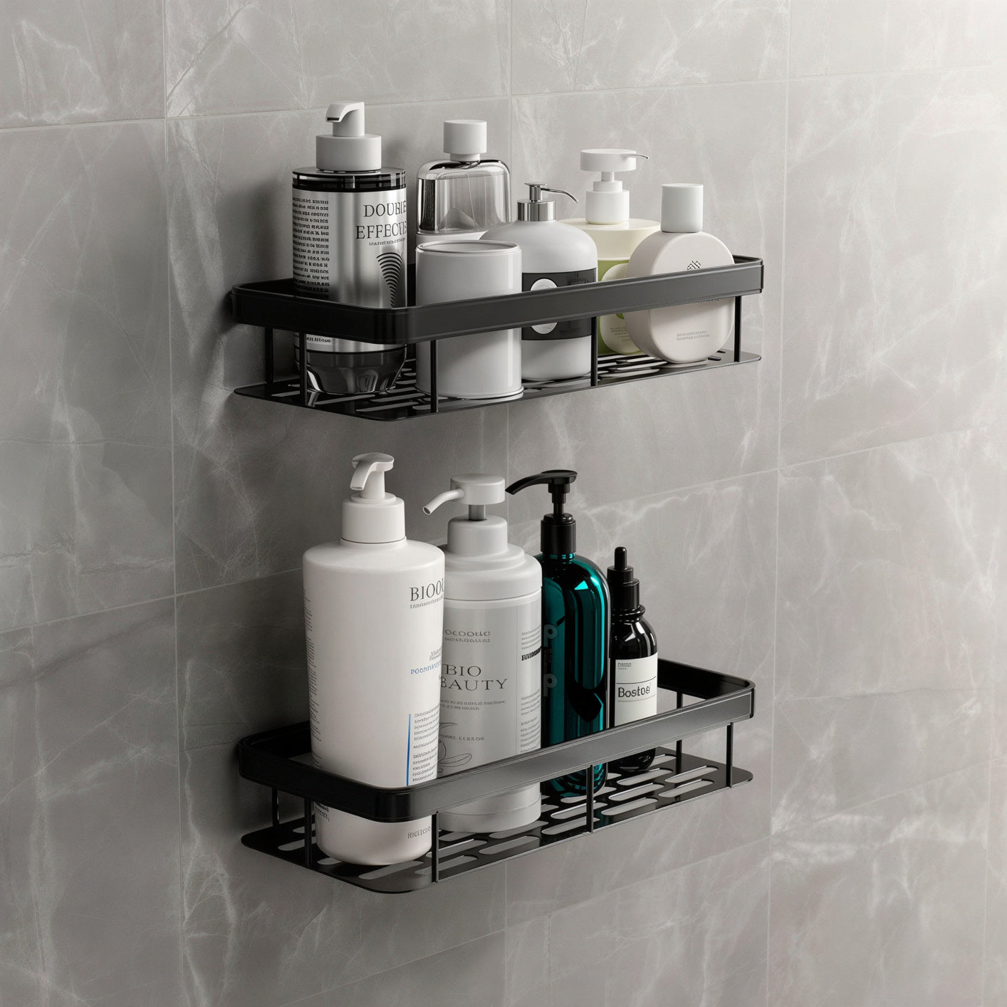 Screw-Lock No-Drill Bathroom Shelf