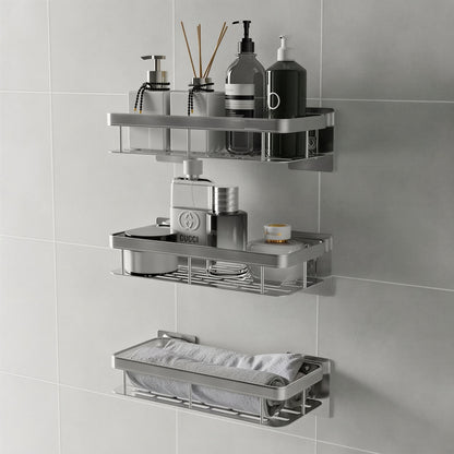 Screw-Lock No-Drill Bathroom Shelf