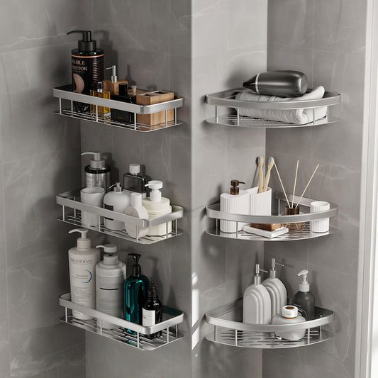 Screw-Lock No-Drill Bathroom Shelf